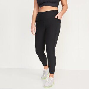 2/$30 Old Navy Active Powersoft Go Dry Leggings Stash Pocket Medium Black #8771